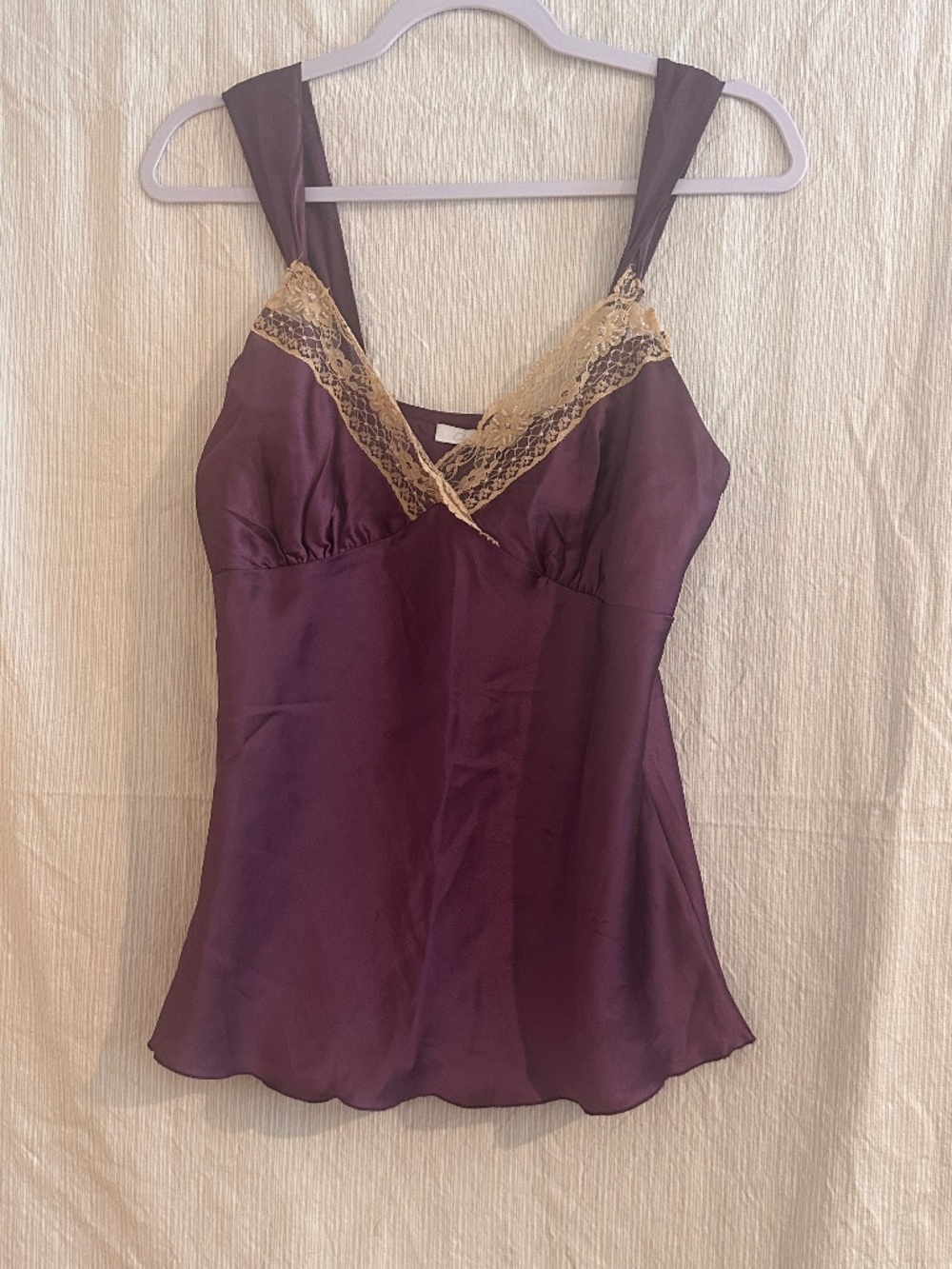 Vintage Y2K Charlotte Russe Satin Lace Cami Top L